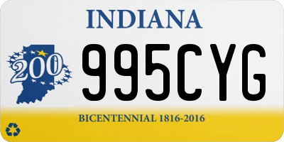 IN license plate 995CYG