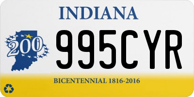 IN license plate 995CYR