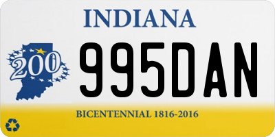 IN license plate 995DAN