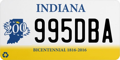 IN license plate 995DBA