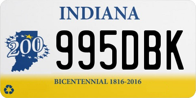 IN license plate 995DBK