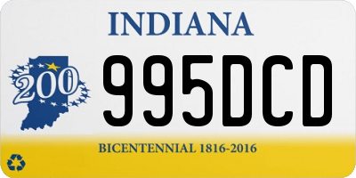 IN license plate 995DCD