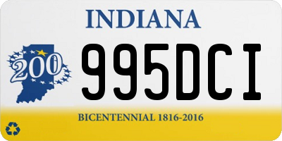 IN license plate 995DCI