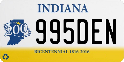 IN license plate 995DEN