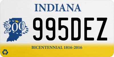 IN license plate 995DEZ