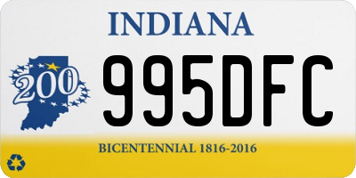 IN license plate 995DFC