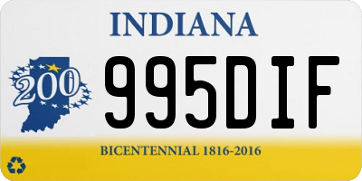 IN license plate 995DIF