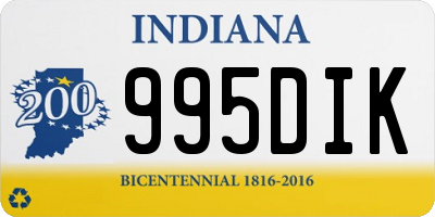 IN license plate 995DIK