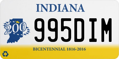 IN license plate 995DIM