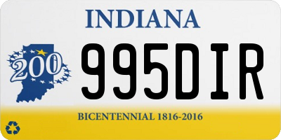 IN license plate 995DIR