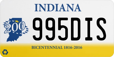 IN license plate 995DIS