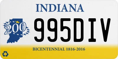 IN license plate 995DIV