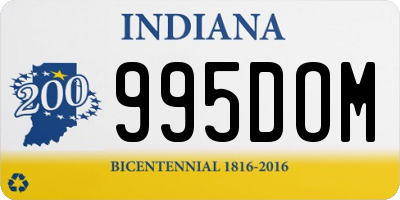 IN license plate 995DOM