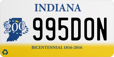 IN license plate 995DON