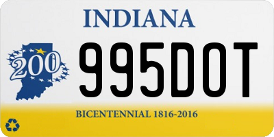 IN license plate 995DOT