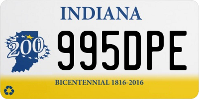 IN license plate 995DPE