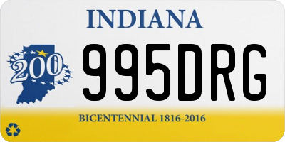 IN license plate 995DRG