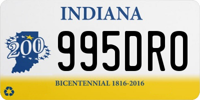 IN license plate 995DRO