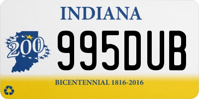 IN license plate 995DUB