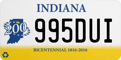 IN license plate 995DUI