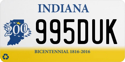 IN license plate 995DUK