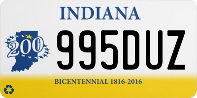 IN license plate 995DUZ