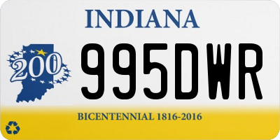 IN license plate 995DWR