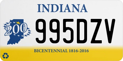 IN license plate 995DZV