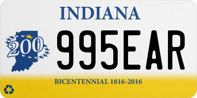 IN license plate 995EAR