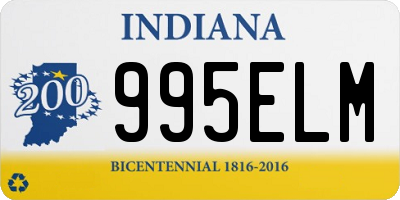 IN license plate 995ELM