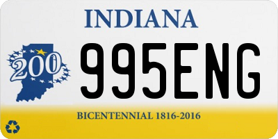 IN license plate 995ENG