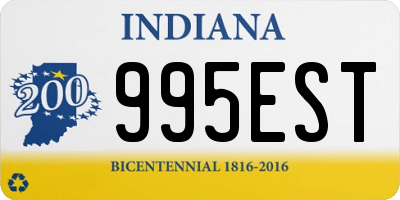 IN license plate 995EST