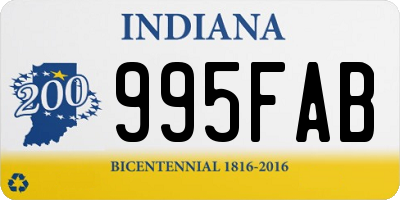 IN license plate 995FAB