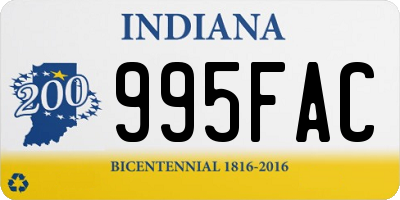 IN license plate 995FAC