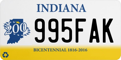 IN license plate 995FAK