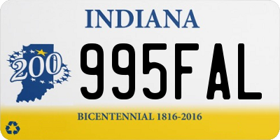 IN license plate 995FAL