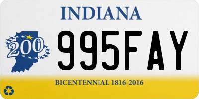 IN license plate 995FAY