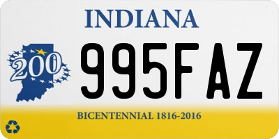 IN license plate 995FAZ