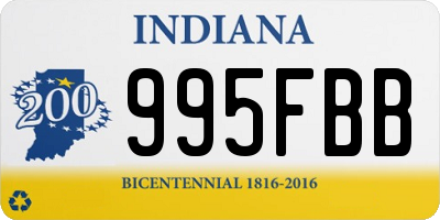 IN license plate 995FBB