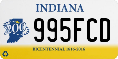 IN license plate 995FCD