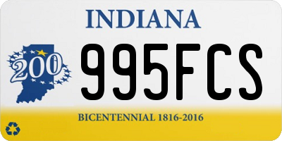 IN license plate 995FCS