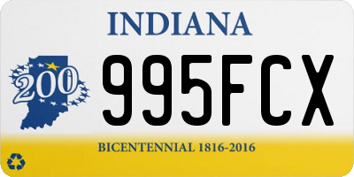 IN license plate 995FCX