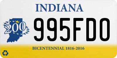 IN license plate 995FDO