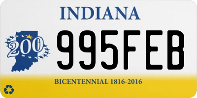 IN license plate 995FEB