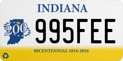 IN license plate 995FEE