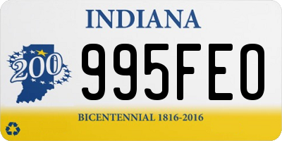 IN license plate 995FEO