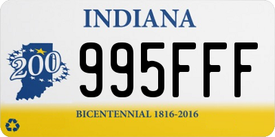 IN license plate 995FFF