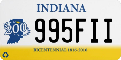 IN license plate 995FII