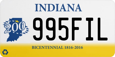 IN license plate 995FIL