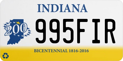 IN license plate 995FIR